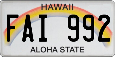 HI license plate FAI992