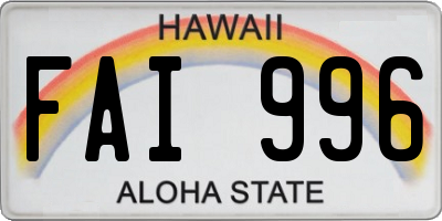 HI license plate FAI996