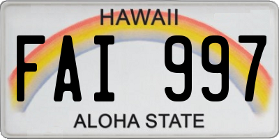 HI license plate FAI997
