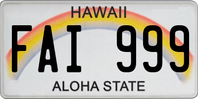HI license plate FAI999