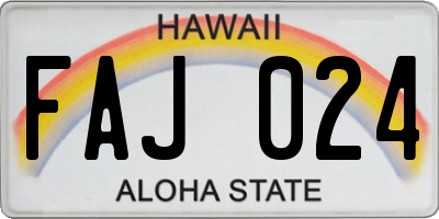 HI license plate FAJ024