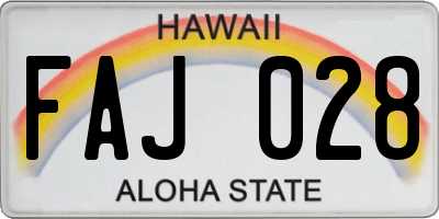 HI license plate FAJ028