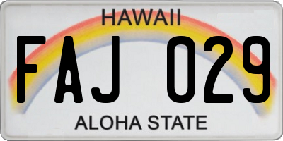 HI license plate FAJ029