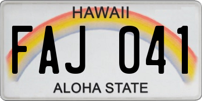 HI license plate FAJ041