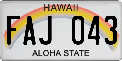 HI license plate FAJ043