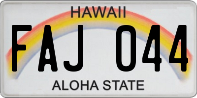 HI license plate FAJ044