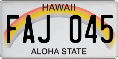 HI license plate FAJ045