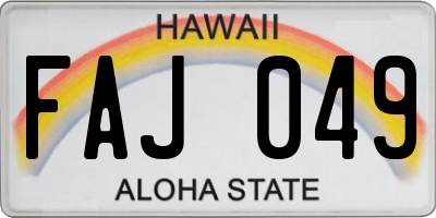 HI license plate FAJ049