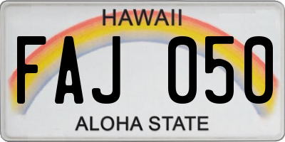 HI license plate FAJ050