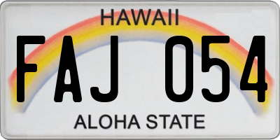 HI license plate FAJ054