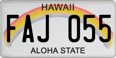HI license plate FAJ055