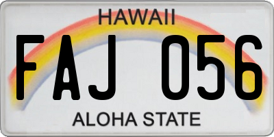HI license plate FAJ056