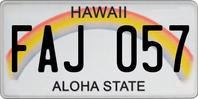 HI license plate FAJ057