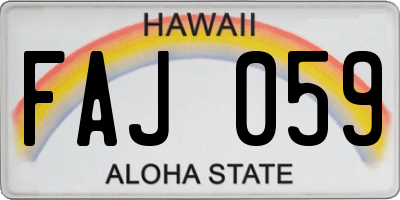 HI license plate FAJ059