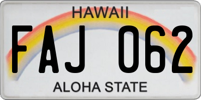 HI license plate FAJ062