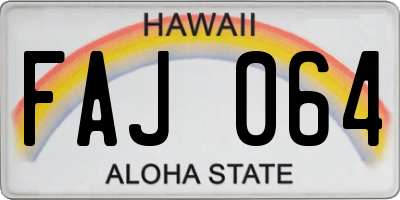 HI license plate FAJ064