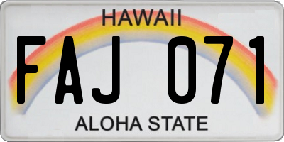 HI license plate FAJ071
