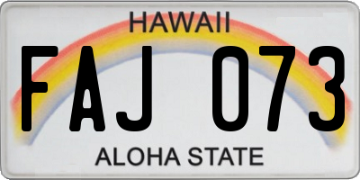 HI license plate FAJ073
