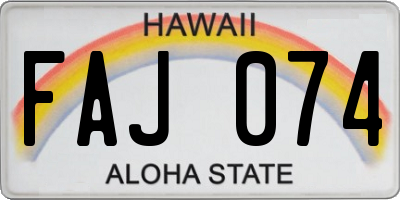 HI license plate FAJ074
