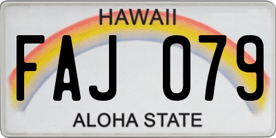 HI license plate FAJ079