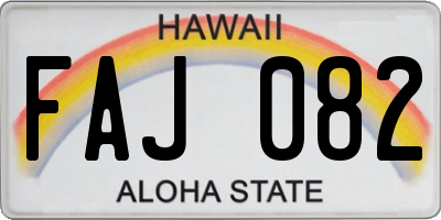 HI license plate FAJ082