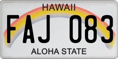 HI license plate FAJ083