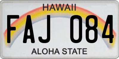 HI license plate FAJ084