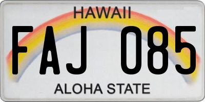 HI license plate FAJ085