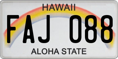 HI license plate FAJ088
