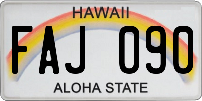 HI license plate FAJ090