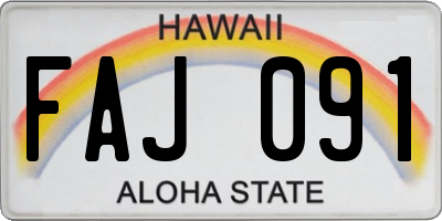 HI license plate FAJ091