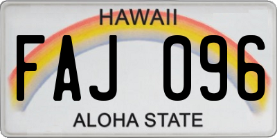 HI license plate FAJ096