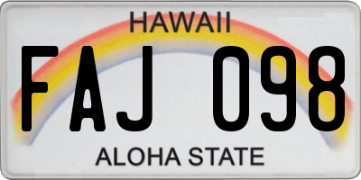 HI license plate FAJ098