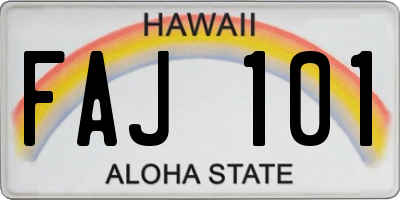 HI license plate FAJ101