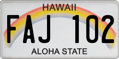 HI license plate FAJ102