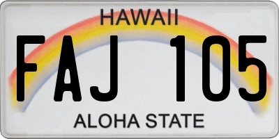 HI license plate FAJ105