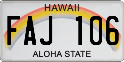 HI license plate FAJ106