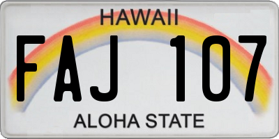 HI license plate FAJ107