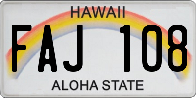 HI license plate FAJ108