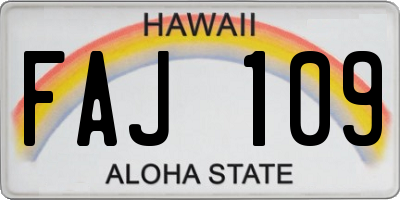 HI license plate FAJ109