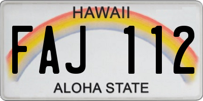 HI license plate FAJ112