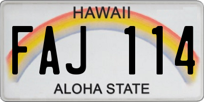 HI license plate FAJ114