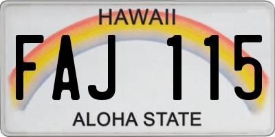 HI license plate FAJ115