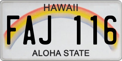 HI license plate FAJ116