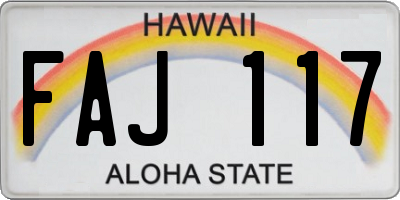 HI license plate FAJ117