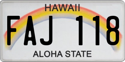 HI license plate FAJ118
