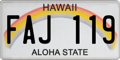 HI license plate FAJ119