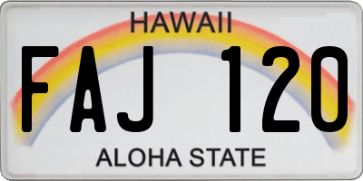 HI license plate FAJ120