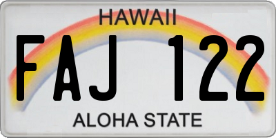 HI license plate FAJ122