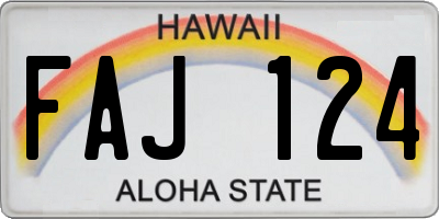 HI license plate FAJ124